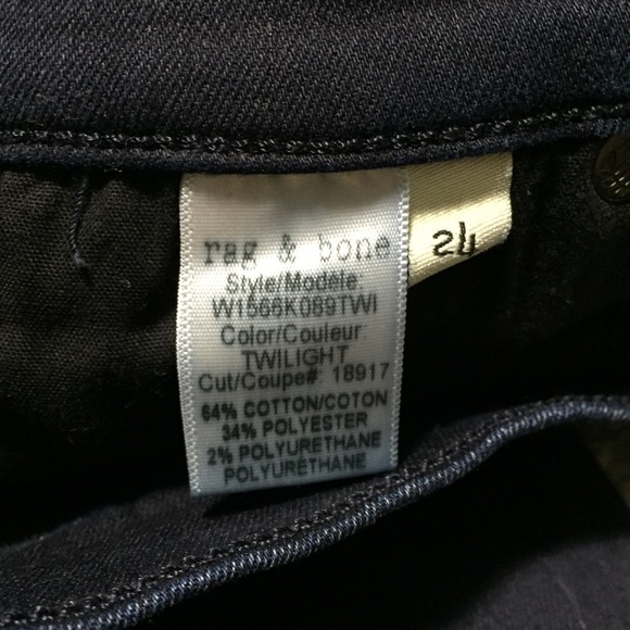 Rag Bone High Rise Ankle Skinny Jeans Women’s 24 (Inseam 27) Dark Wash Blue. - Picture 8 of 11